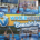 ocho fotos de jugadores y jugadoras jugando al watervolley y en medio titulo I Watervolley Benalvolley