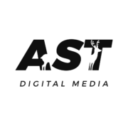 Logotipo letras AST digital media